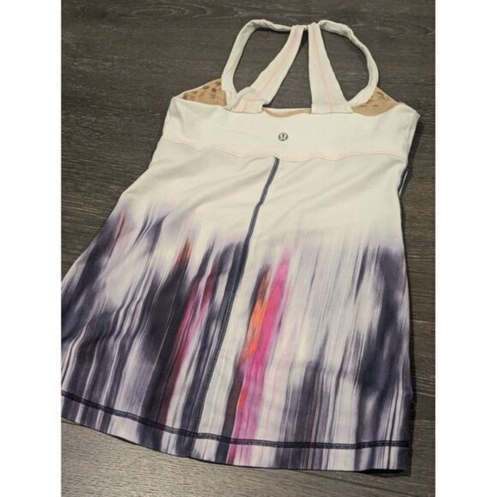 LULULEMON Scoop Me‎ Up Women's Tank Top Mirage Deep Indigo / White size 6